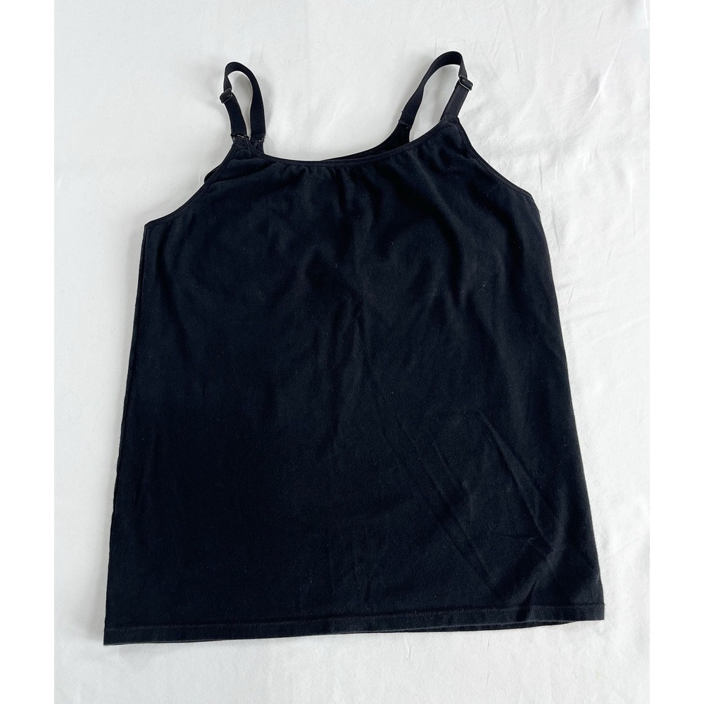 Gilligan O Malley Black Nursing Cami Tank Top Womens Size Medium Shelf Bra Flaw